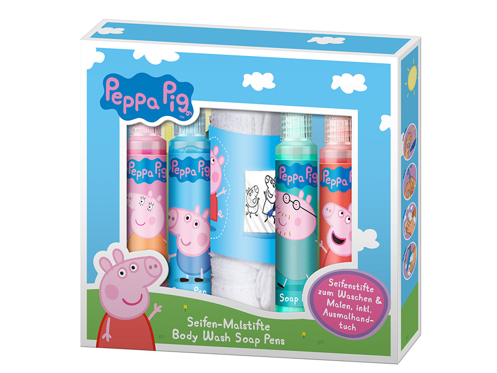 Peppa Pig komplekt seebipliiatsite ja väikese rätikuga